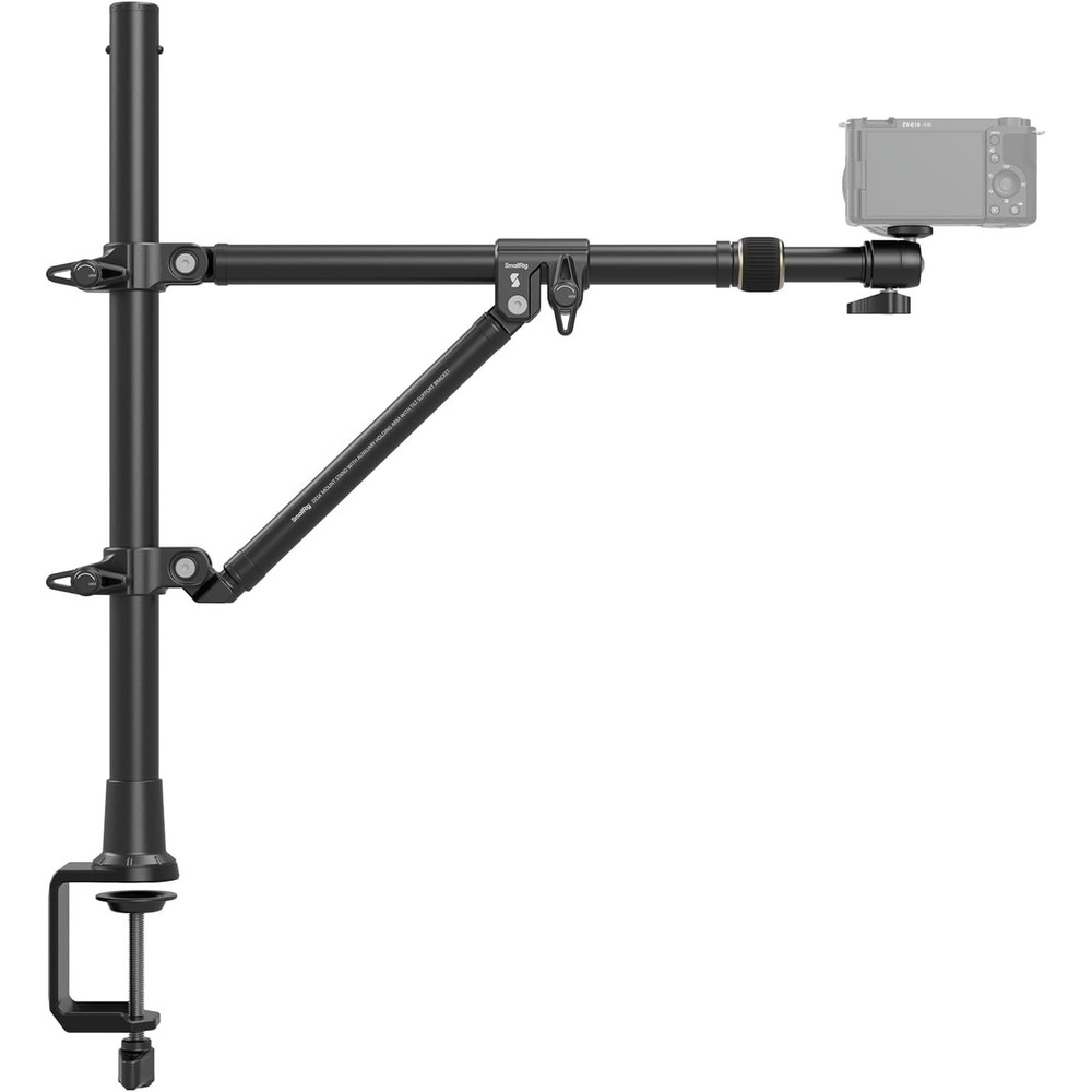 SMALLRIG Camera Desk Mount Overhead Stand 6.6lb (3kg) Ball Head Cam Holder Clamp